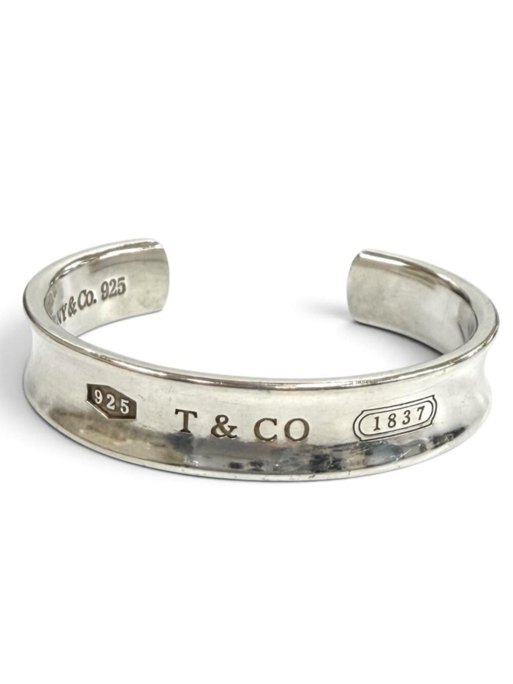 Tiffany & Co Cuff Bangle Logo Design Bracelet Silver
